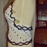 Black And White Over Bust Kandi Corset (right Side View)