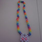 White Kitty Cat Rainbow  Necklace 2  