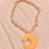Pastel Moon Perler Necklace <3