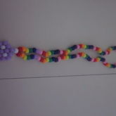 Purple Pacman Ghost Rainbow Necklace 