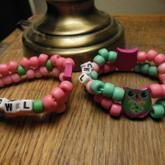 Pink & Green Owl Double Strands