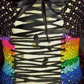 Rainbow Over Bust Kandi Corset (close Up)