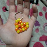Yellow & Orange Kandi Heart Keychain
