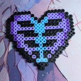 Pastel Goth Ribcage Heart Perler Beads