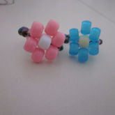 Pink And Blue Glow In The Dark Flower Rings 