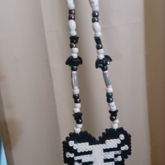 Skeleton Heart Perler Necklace 