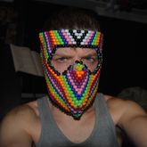 Rainbow Paintball Mask Worn