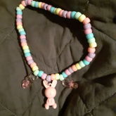 Pastel Easter Choker With Pacifiers And Bunny