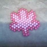 Pink Pot Leaf Peyote Mini Pony Beads