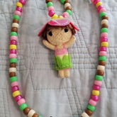 Flower Girl Yarn Doll Necklace