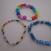 Wish Rainbow Star Single, Small Beads Single, And In Memory Of Mom With Hearts Single 