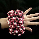 Pink Black And White Cage Cuff