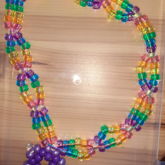Double Rainbow Kandi Necklace With Purple Star