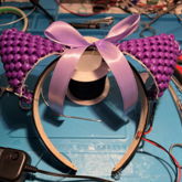 Purple Kandi Ears With EL Wire