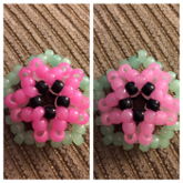 Watermelon Colored Glow In The Dark Pink, Green, And Black 3D Star