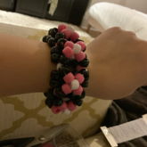 Black And Pink Flower-ish Cuff