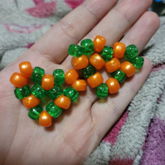 Orange & Green Somewhat Matching Kandi Hearts