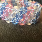 Pink, Clear, And Blue Speed Ladder Kandi Cuff 