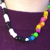 Half Rainbow Half White Kandi Necklace