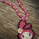MY MELODY PERLER NECKLACE!