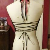 Red, Black, & Clear Lace Up Slave Kandikini (back View)