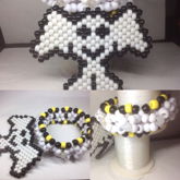Beaded Marshmello Man On 3D Kandi Cuff