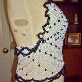Black And White Over Bust Kandi Corset (left Side View)