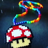 Rainbow Mushroom Necklace