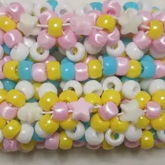 Pastel Blue Yellow And Pink And White Medium Carousel Cuff!! 