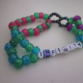 Infinity Green, Pink, Purple And Blue Glitter Double 4 