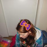 Purple & Orange Hello Kitty Bow