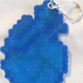 Blue Heart Perler Keychain 