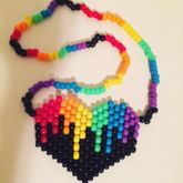 Rainbow Drip Kandi Necklace