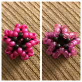 Metallic/shiny/pearly Pink And Clear And Black 3D Star