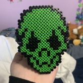Front (perler) Of Green Skull Cuff