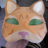 Painted Orange Tabby Cat Mask