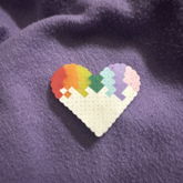 Rainbow Drip Heart (white)