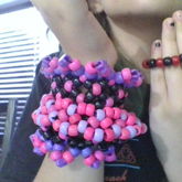 My First Vs. My Most Recent Kandi Project. It Cut Off My First One Is A Black And Red Single That Don't Fit Lol