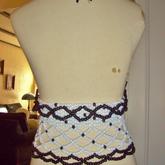 Black And White Over Bust Kandi Corset (back View)