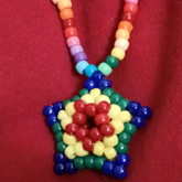 Rainbow 3-D Star Necklace 