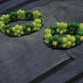 Mommy And Me Green Flower Bracelets 
