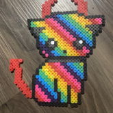 Rainbow Devil Kitty Perler