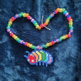 Rainbow Pill Bug Necklace