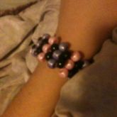 Pastel Pearls And Black Cuff