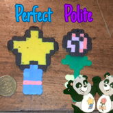 Perfect Panda & Polite Panda Belly Badge Perlers