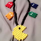 Pacman And Rainbow Ghosts Necklace