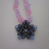 Translucent Black, Blue, And Purple Mini Pony Bead Star On Rainbow Loom Necklace 
