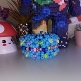 Blue Cuff With Stars And Smileys