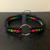 Rainbow Glitter O-ring Collar