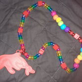 90's Inspired Rainbow Necklace With Dolphin Balloon Weight 